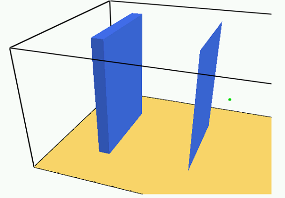 OBST of Non-Zero and Zero Thickness (View in Smokeview)