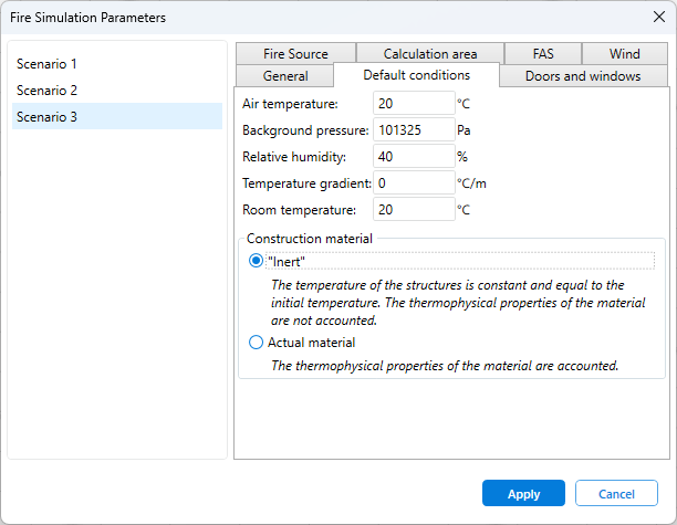 Fire Simulation Parameters