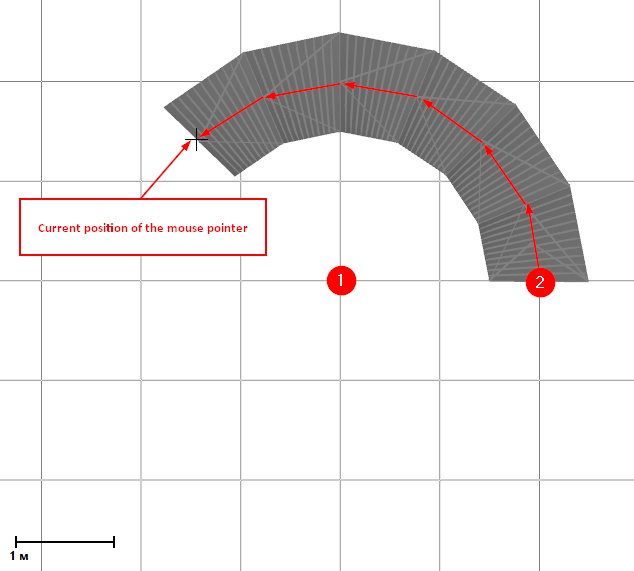 Procedure for Creating a Spiral Stairway. Results After Pressing the LMB For The Second Time