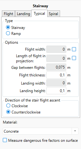 Selecting Parameters of a Standard Stairway