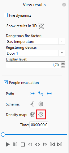 Density maps parameters button