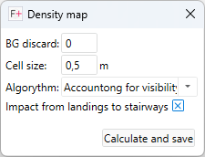 Density map parameters window