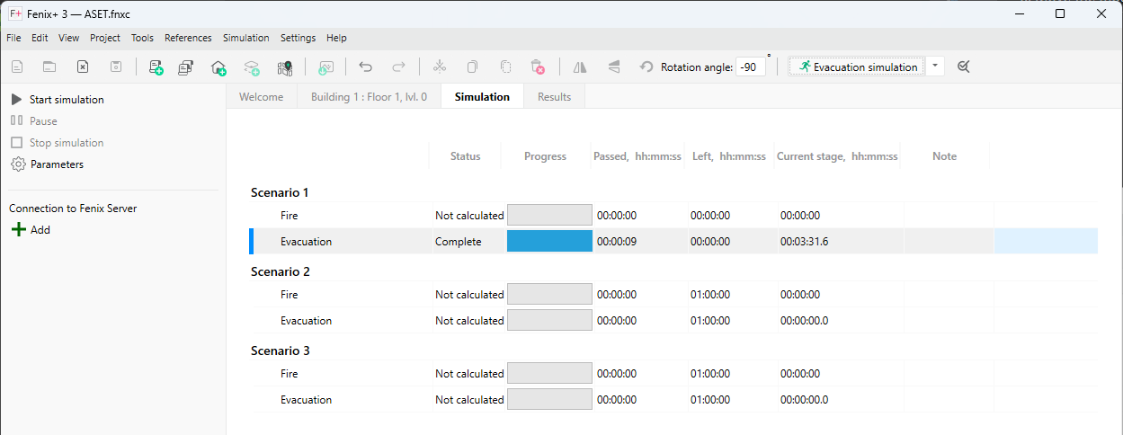 Simulation Control Tab