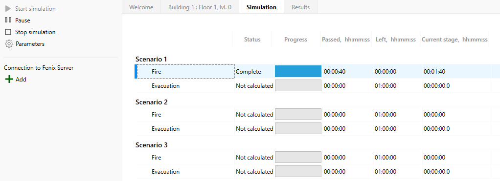 Simulation Control Tab