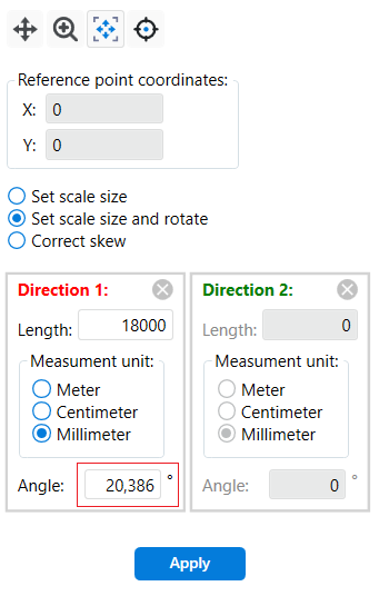 Specifying the rotation angle