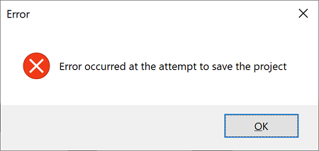 Project Save Error