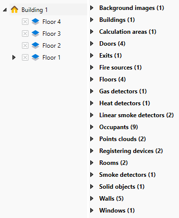 Hierarchical tree (on the left) / Component tree (on the right)