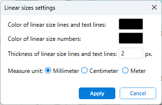 Object Linear Size Settings