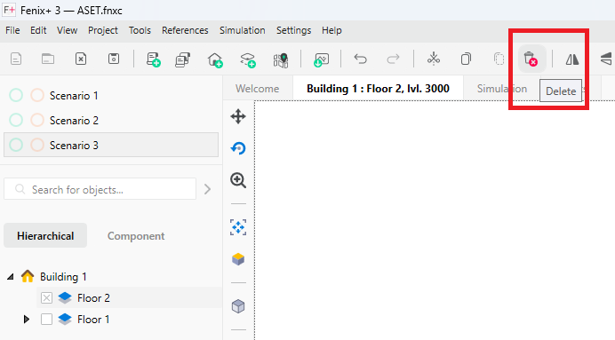 Deleting a Floor Using the Button on the Control Panel