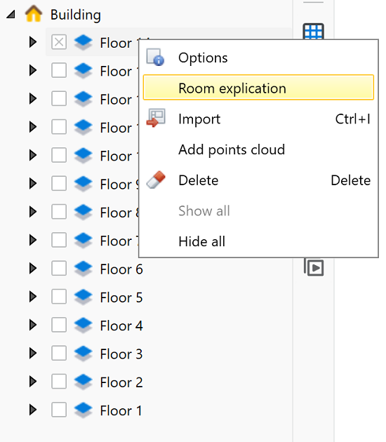 Room Explication Menu