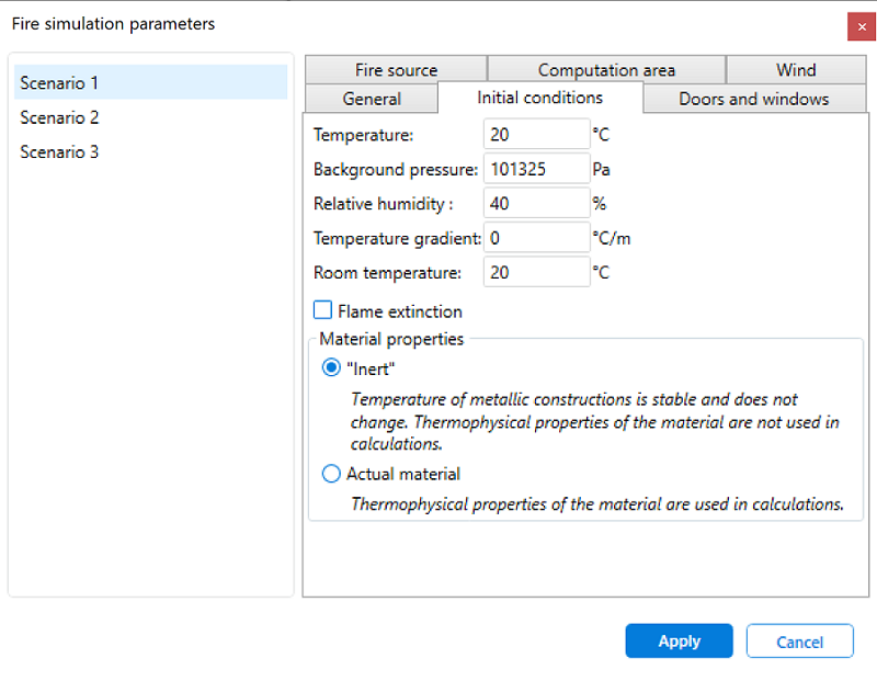 Fire Simulation Parameters