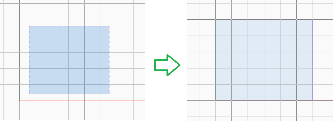 Automatic Alignment of the Dimensions and Location of the Calculation Area with the Coordinate grid