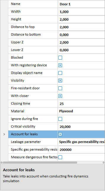 Changing door Characteristics to Account for Leaks