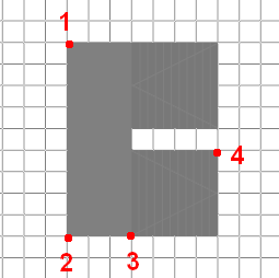 Creation of a Standard Stairway. Marks 1-4