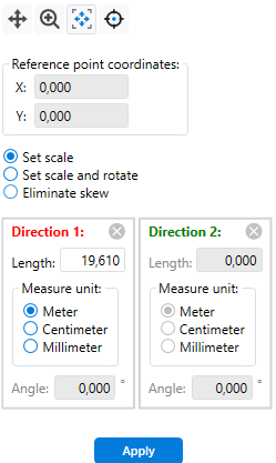 Specifying coordinates of the reference point