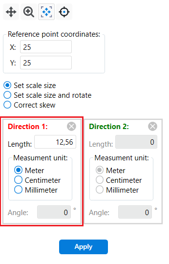 Specifying segment size and measurement unit