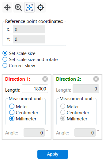 Specifying the known size of the object in the image