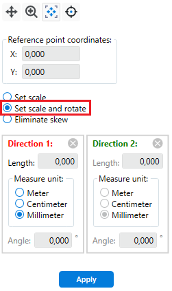 Setting scale and rotating image